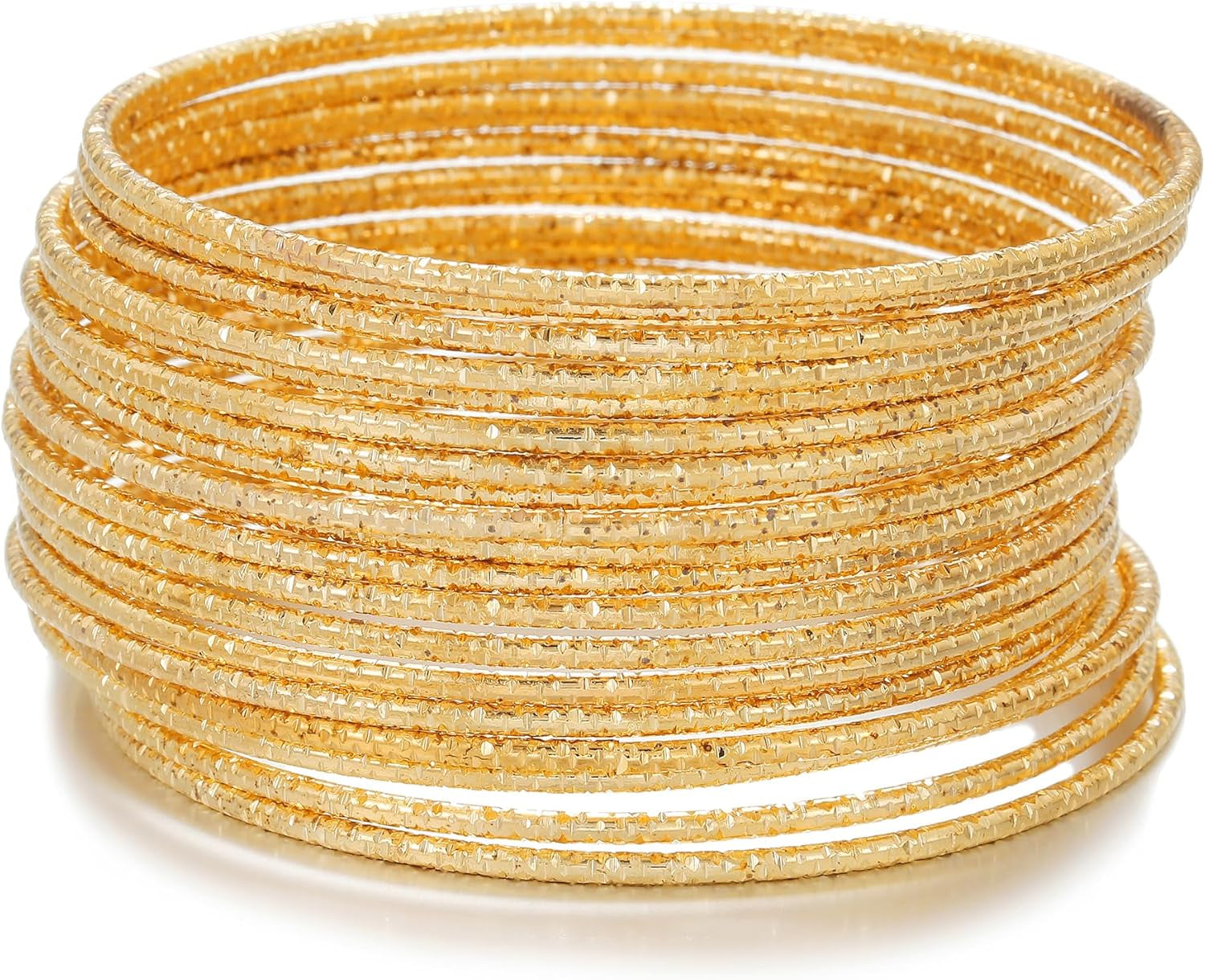 Gold Bangles for Women, 12 Pcs Boho Stackable Bracelets Multi Layer Textured Chunky Bracelets Jewelry Set for Women