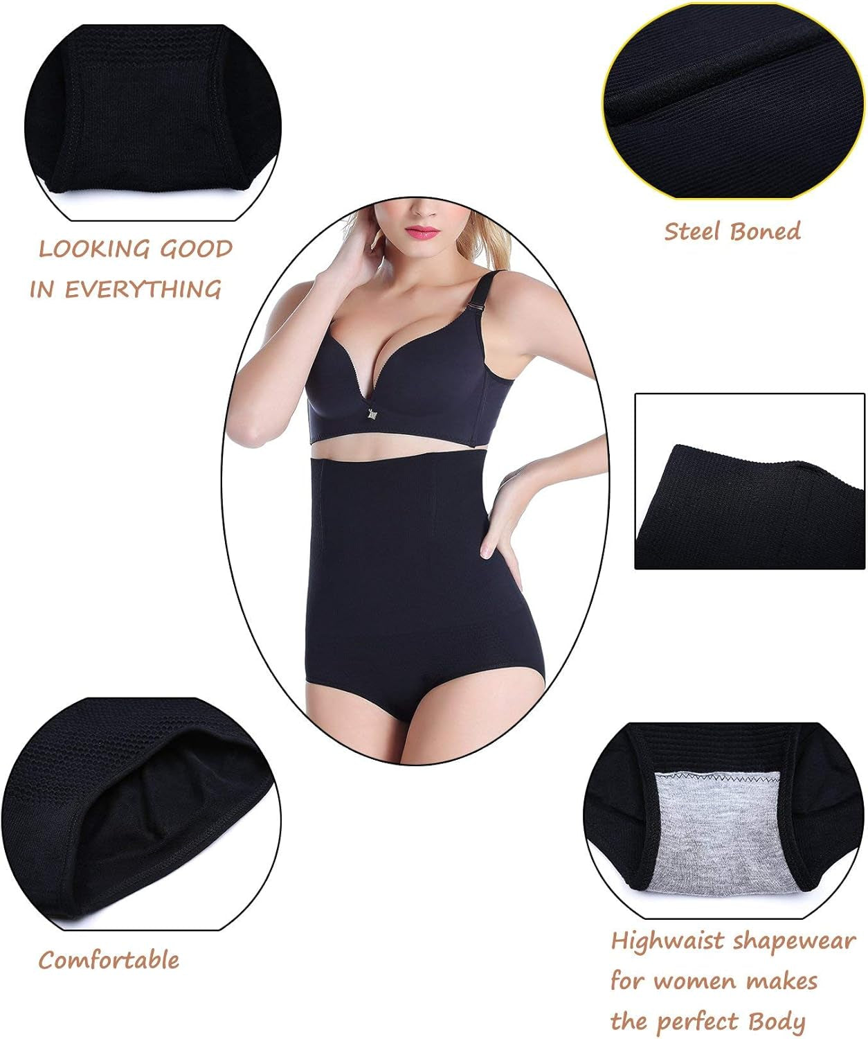 Woman wearing seamless tummy control shapewear under dress