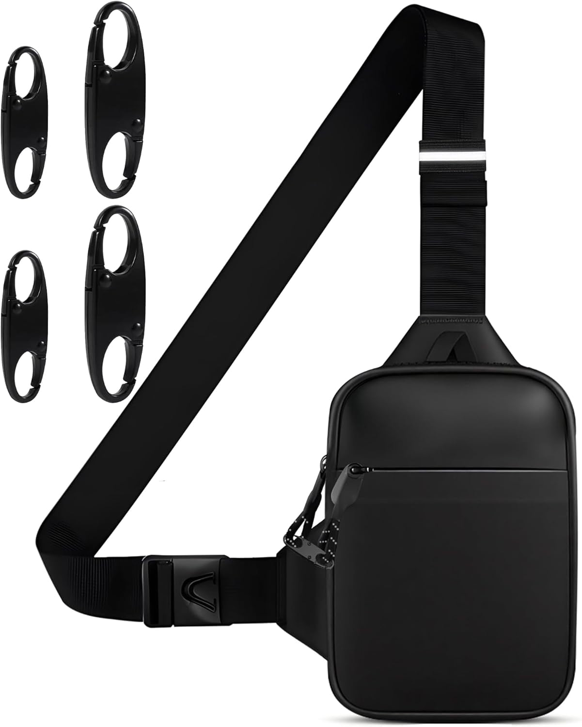 Mini anti-theft crossbody sling bag worn across chest during running