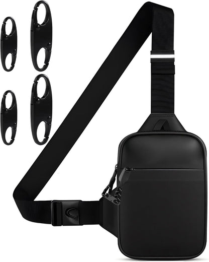 Mini anti-theft crossbody sling bag worn across chest during running