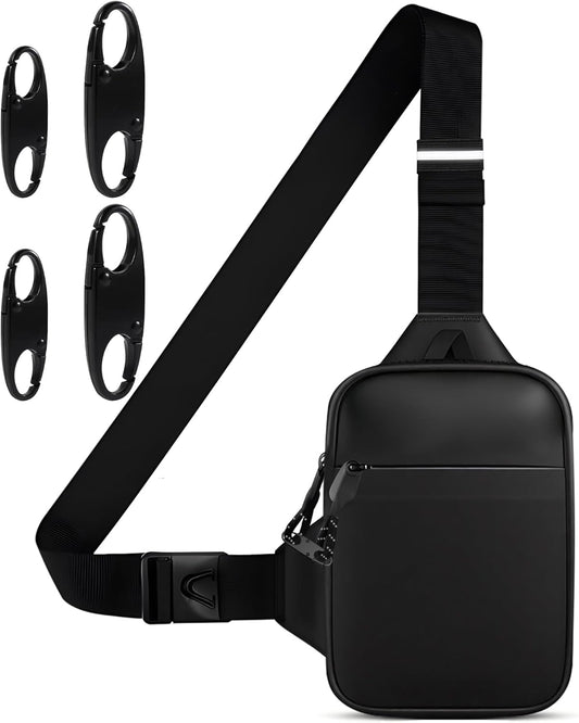 Mini anti-theft crossbody sling bag worn across chest during running