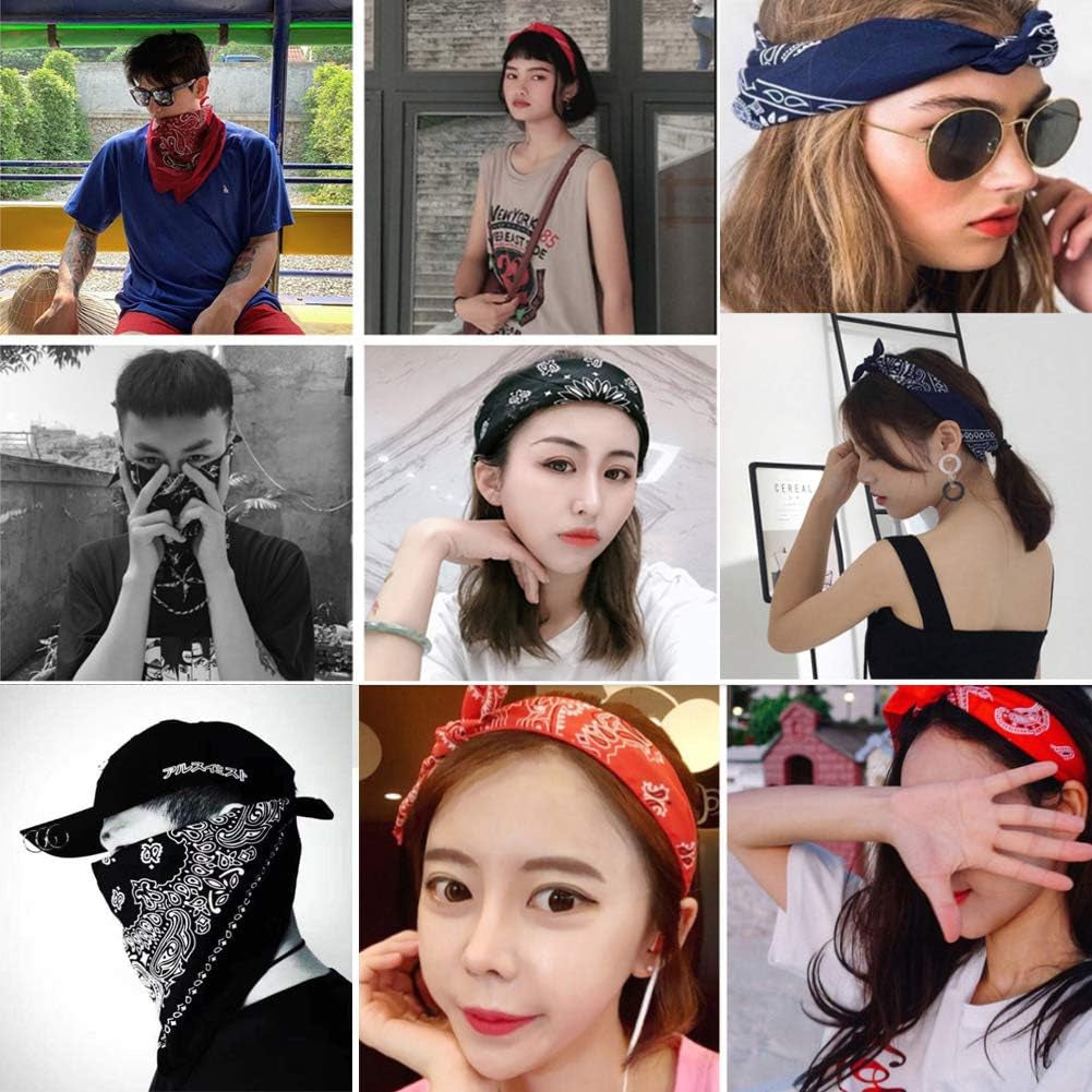 16Pcs Bandanas Multi-Purpose Party Outdoor Favor Scarf Headband Handkerchiefs for Women Men Boy Girls