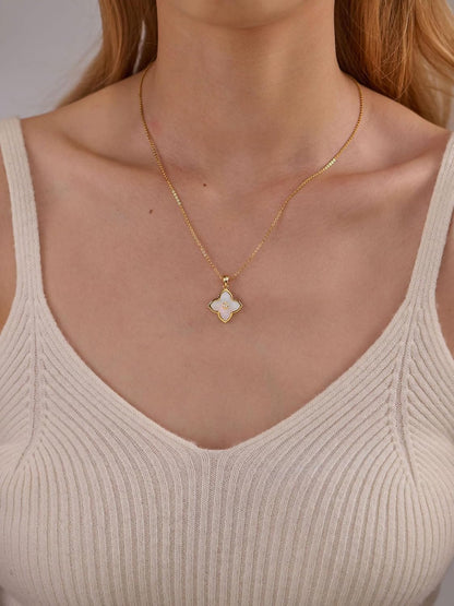 Shinybox Gold Necklace for Women Non Tarnish 14K Gold Filled Necklace Dainty Pendant with Cubic Zirconia Adjustable Chain Choker Lucky Charm Jewelry Gift