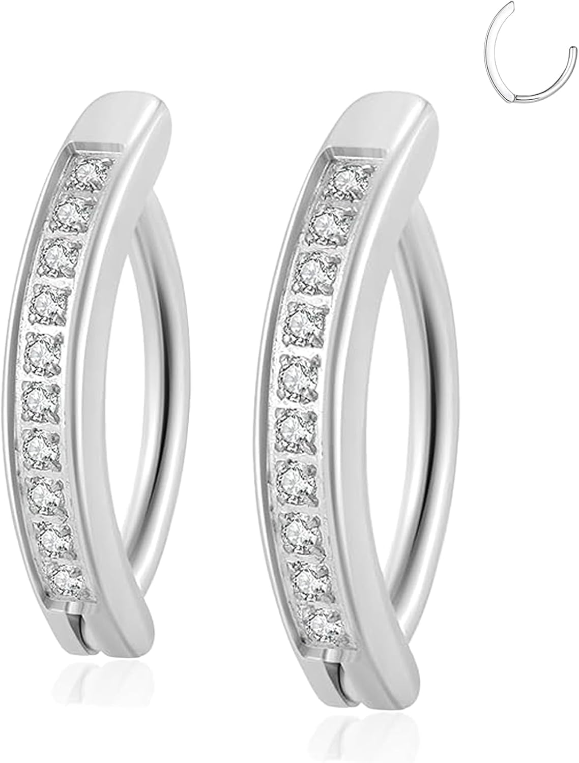 14G Clicker Belly Button Ring，Surgical Stainless Steel Hinged Belly Button Rings Belly Barbell Piercing Navel Barbell Body Jewelry 2PCS