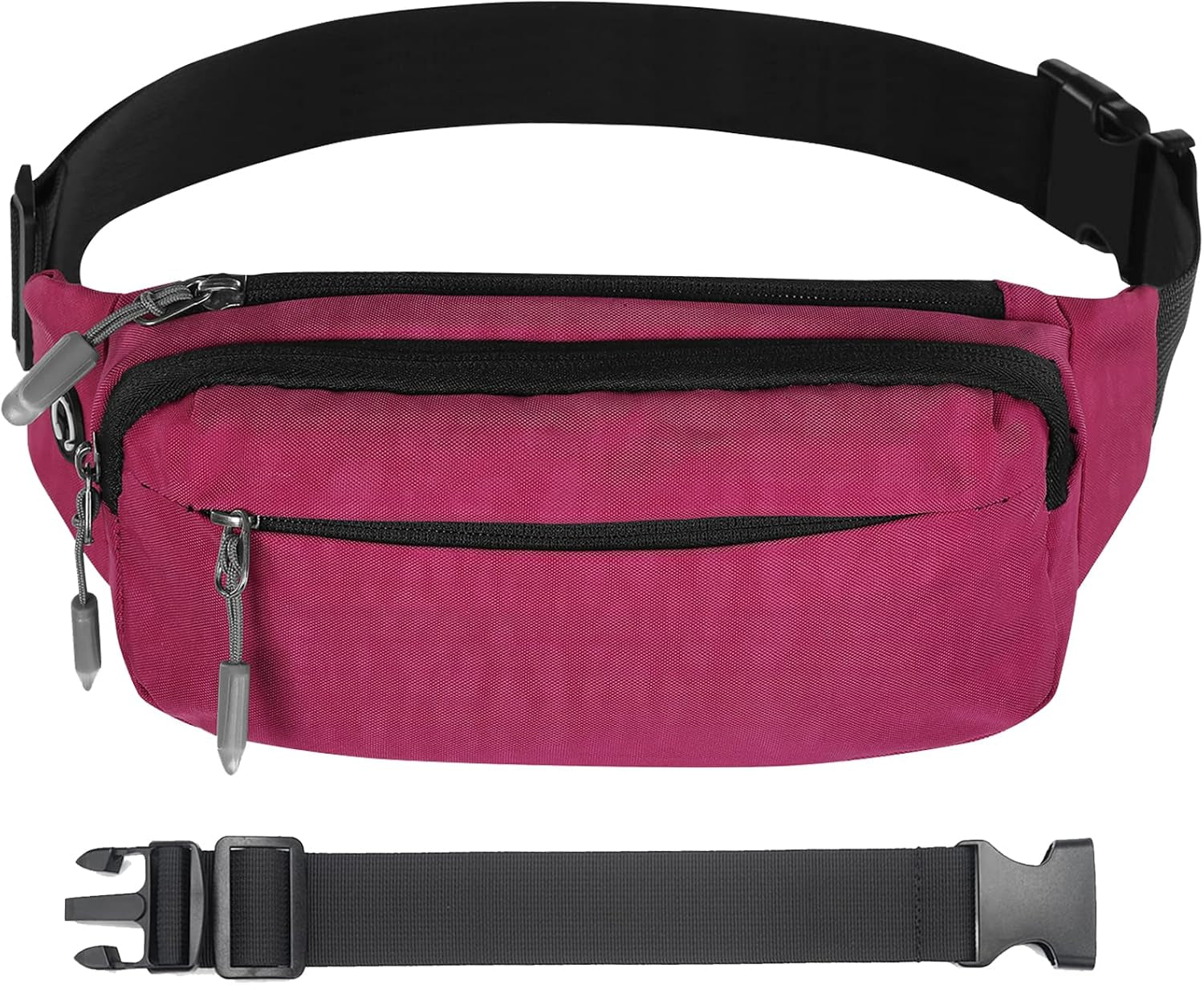 USHAKE logo detail and zipper quality on travel waist pack