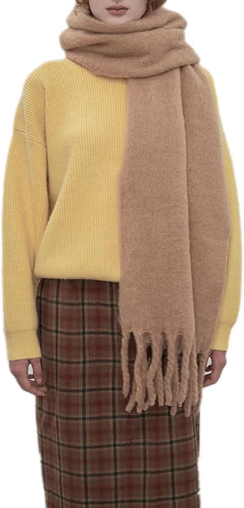 Women Chunky Scarf, Soft Warm Winter Scarf for Cold Weather, Christmas Blanket Scarves Pashmina Shawl Wrap