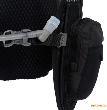 Close-up of 2 liter water bladder integrated in Nathan hydration vest