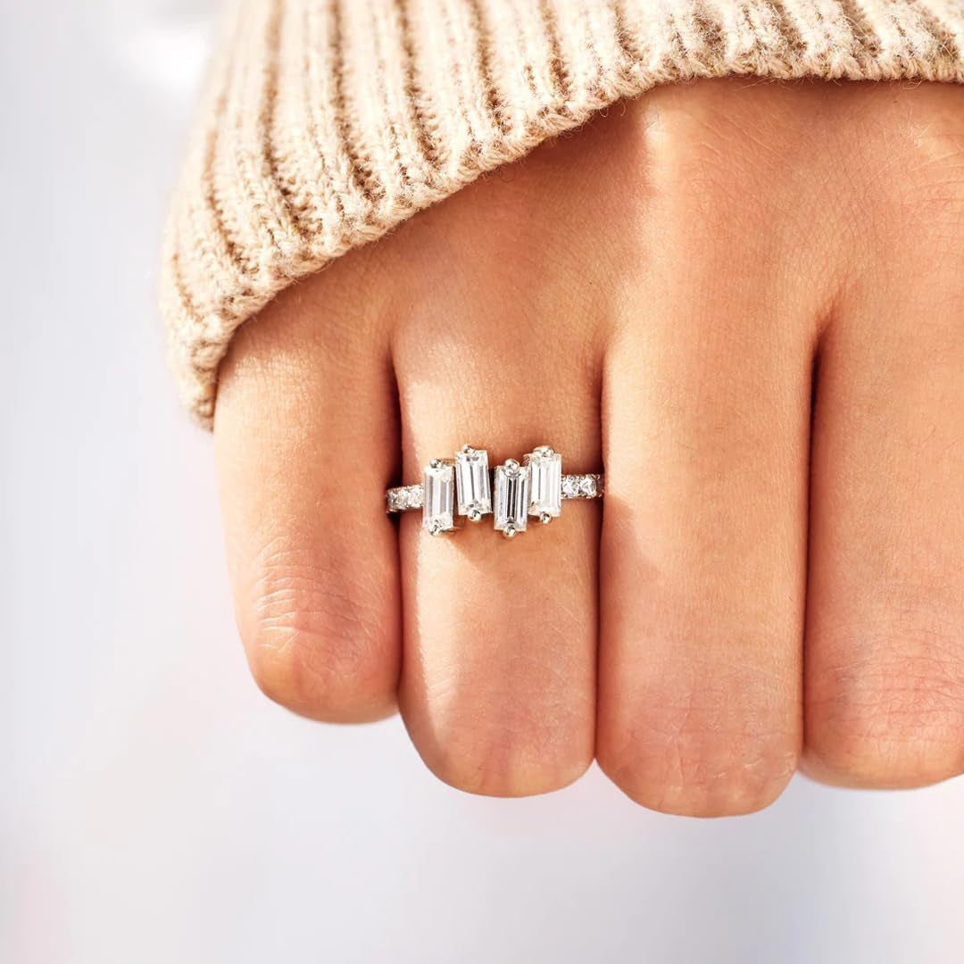 Self-love inspirational ring worn on woman's hand showing stone placement