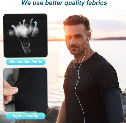 Breathable phone armband preventing chafing during running