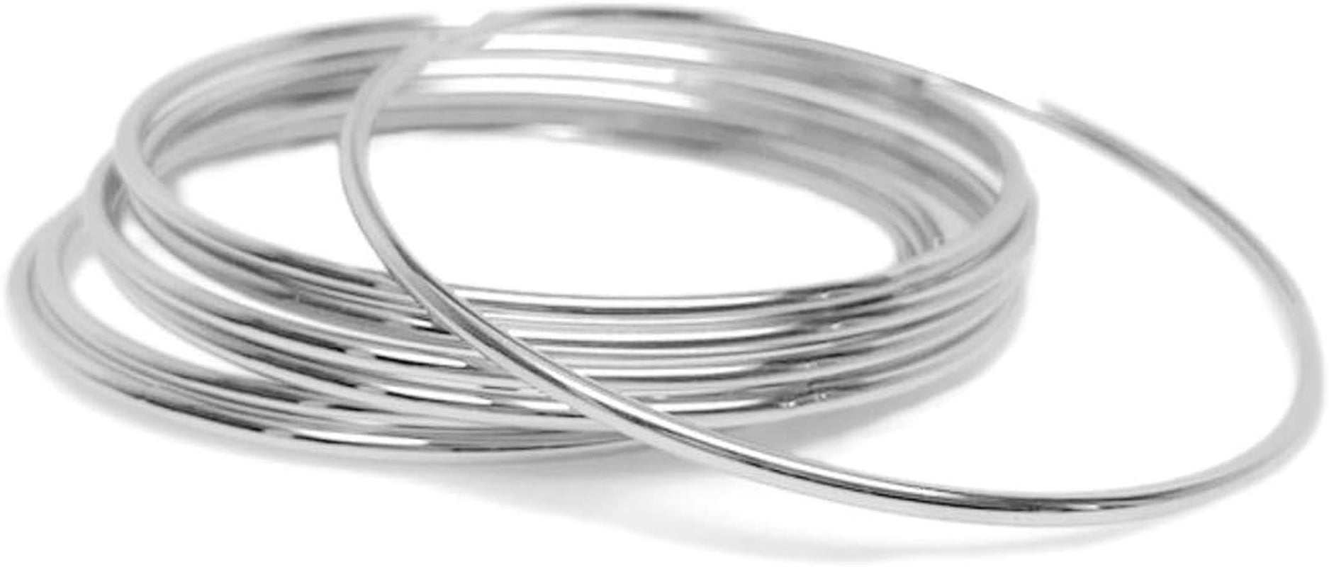 Loralyn Designs Thin Stainless Steel Bangle Bracelet Plain round Set of 7