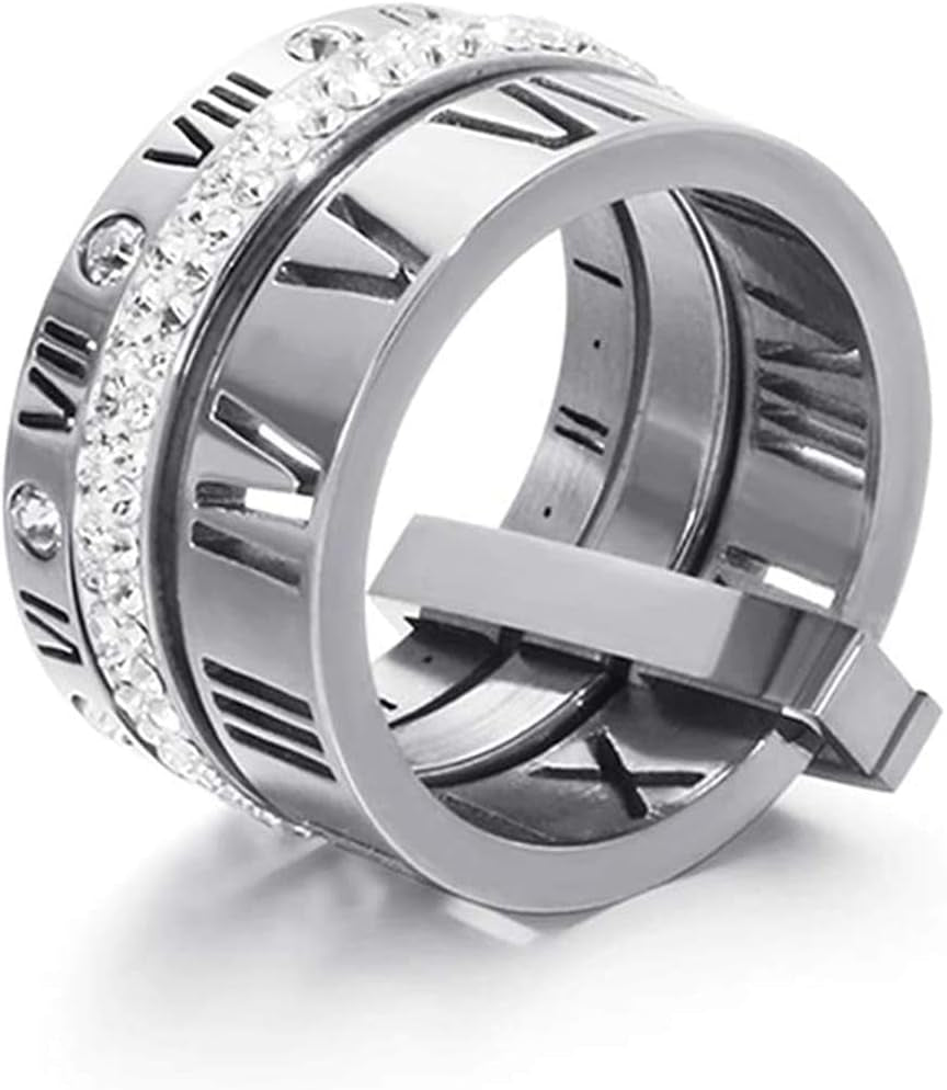 Close-up of CZ zirconia on roman numeral ring