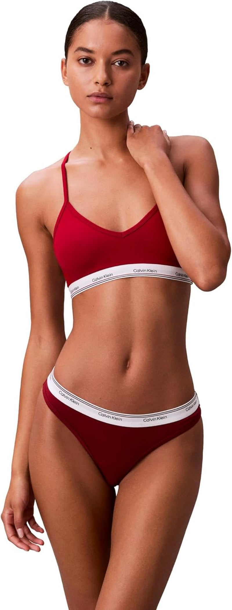Comfortable stretch thong panties flat lay display