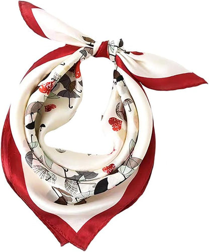 ANDANTINO 100% Mulberry Silk Scarf -21” Lightweight Square Neckerchief – Breathable Digital Printed Scarves with Gift Packed