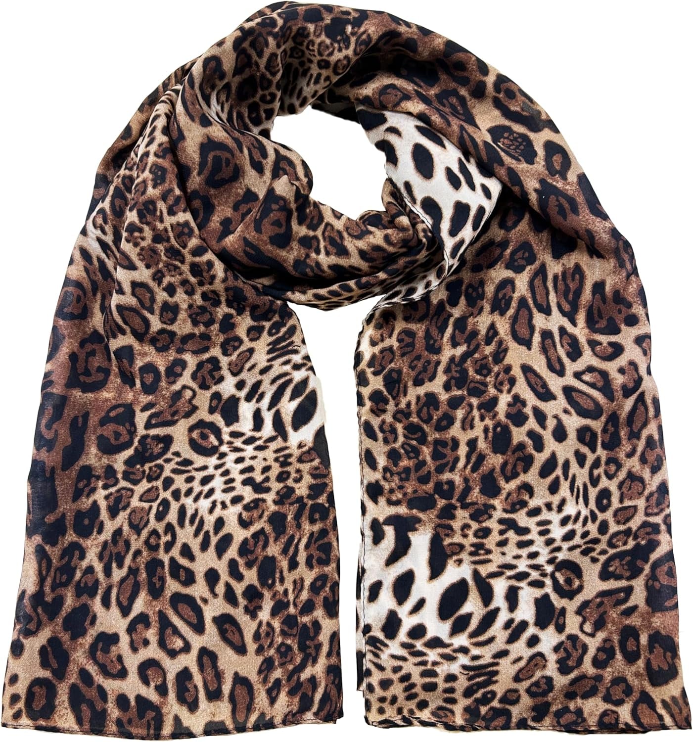 Womens Leopard Print Shawl Scarf - Lightweight Wrap Scarves Shawl Cheetah Scarves for Spring Summer Season