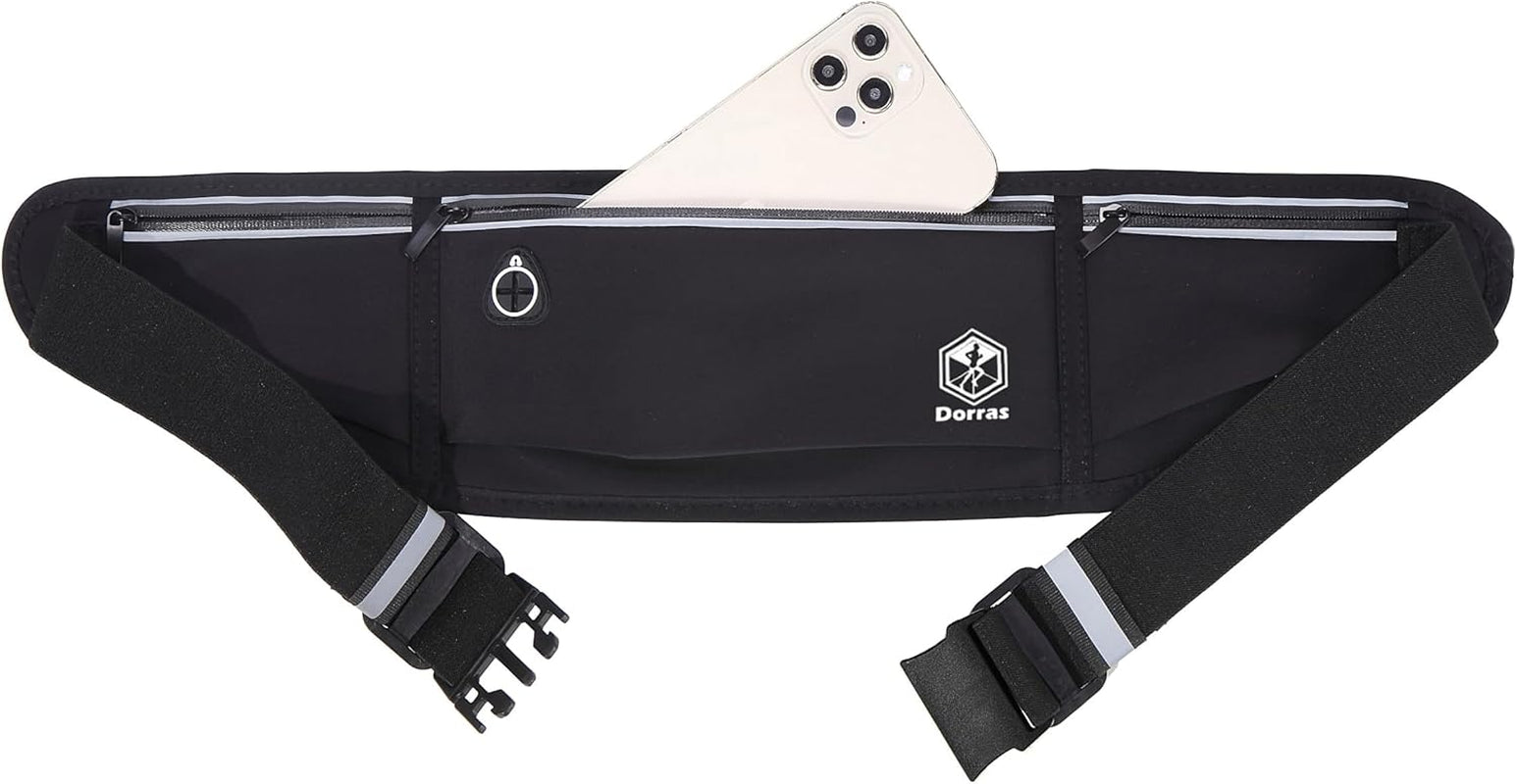 Close-up of phone holder pocket and quick-access storage on runners belt