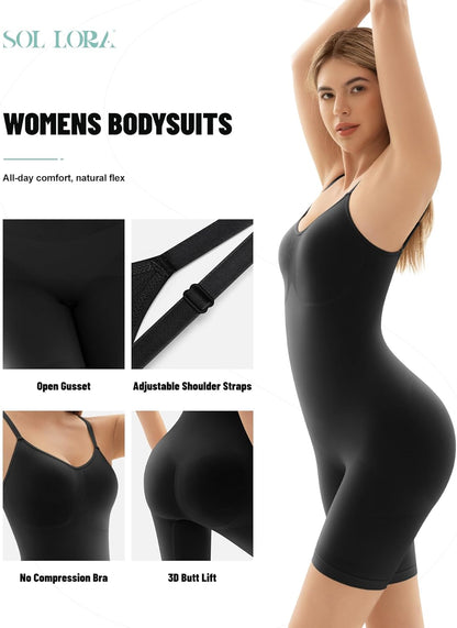 Snatched waist sculpting bodysuit on model wearing