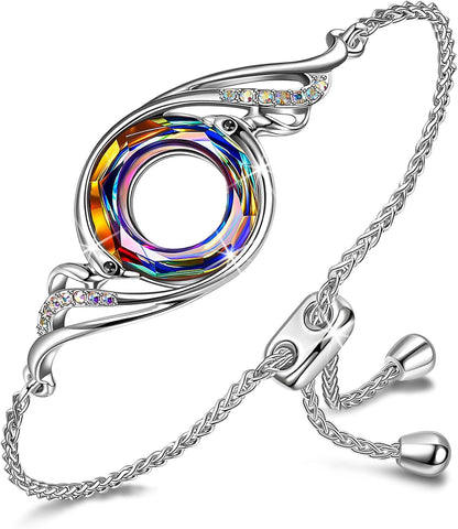 Kate Lynn ♥ Rise from the Ashes Phoenix Bracelet Made with Crystals from Austria, Adjustable Slider Bracelet for Women, Packaged with Jewelry Box, Birthday Gift for Women, Symbol of Luck and Renewal