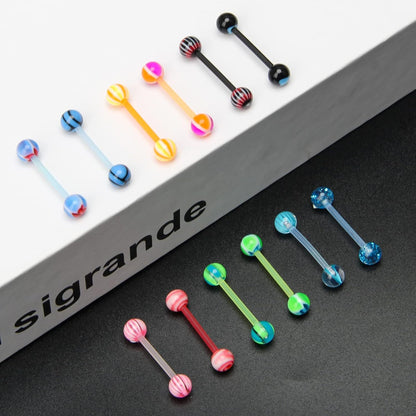 Bulk tongue rings storage case with color variety