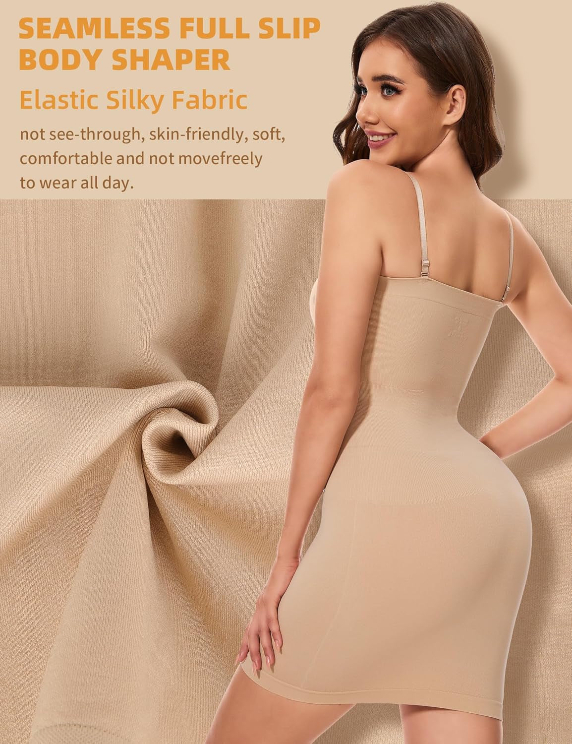 SLIMBELLE shapewear slip back coverage and support view