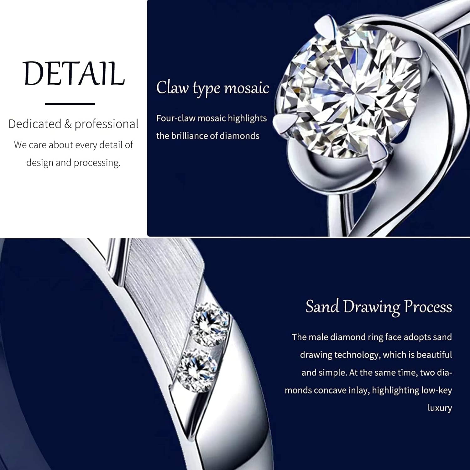 Sunamy Endless Love Matching Couple Rings for Him and Her Set, Adjustable S925 Silver Romantic Heart Design, Engagement Ring