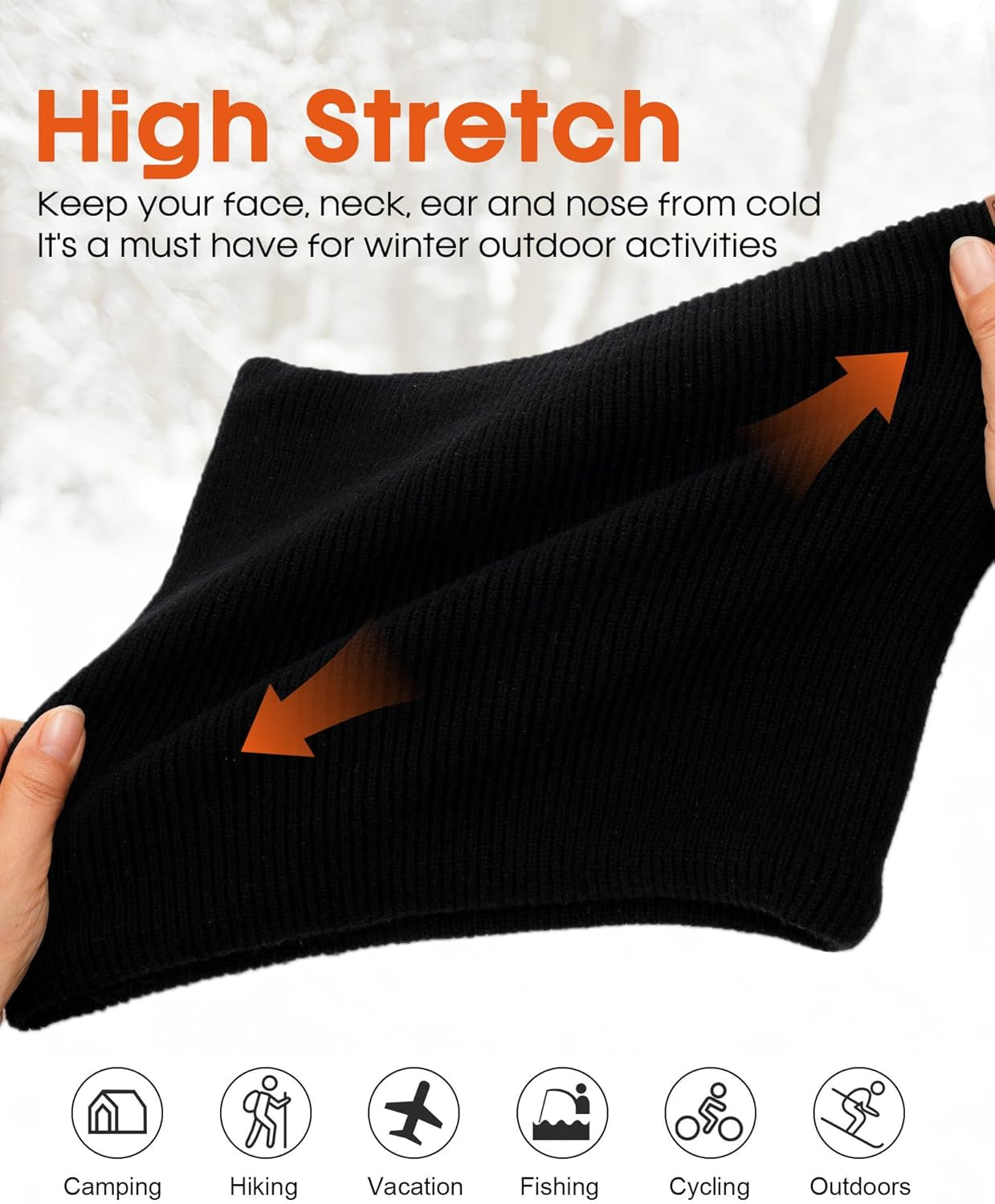 FURTALK Winter Neck Warmer Men Ski Neck Gaiter Scarf for Men Women Thick Warm Fleece Windproof Scarves