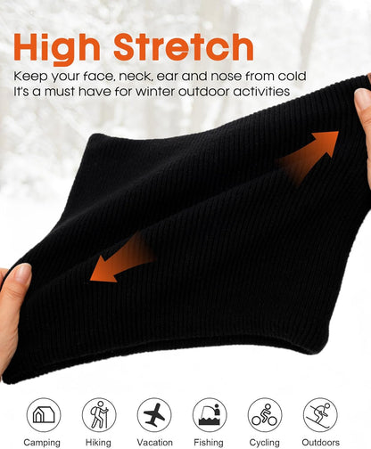 FURTALK Winter Neck Warmer Men Ski Neck Gaiter Scarf for Men Women Thick Warm Fleece Windproof Scarves