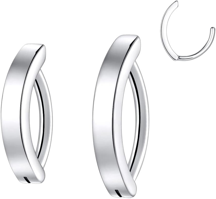 14G Clicker Belly Button Ring，Surgical Stainless Steel Hinged Belly Button Rings Belly Barbell Piercing Navel Barbell Body Jewelry 2PCS