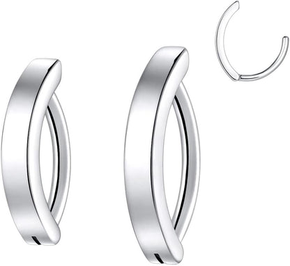 14G Clicker Belly Button Ring，Surgical Stainless Steel Hinged Belly Button Rings Belly Barbell Piercing Navel Barbell Body Jewelry 2PCS