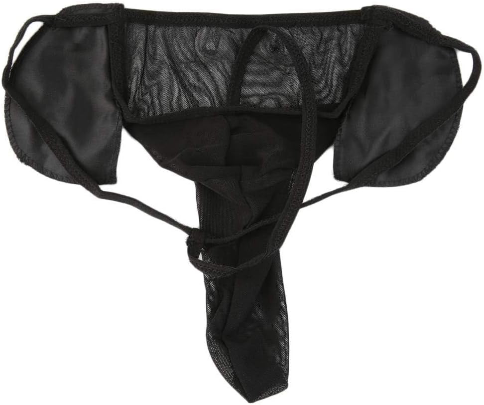Blue elephant print men's T-back thong underwear with comfortable fit