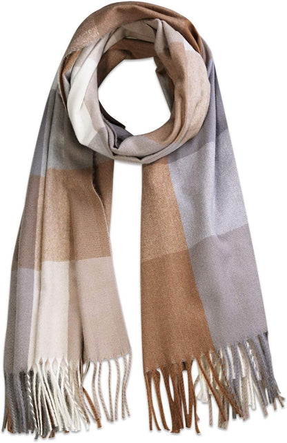 SOJOS Classic Plaid Tartan Scarf for Women Men Soft Scarves SC316