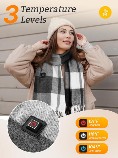 Heated Scarf for Women/Men, Electric Heating Scarf with 5500Mah Battery, up to 8 Hours of Warmth Heater for Winter