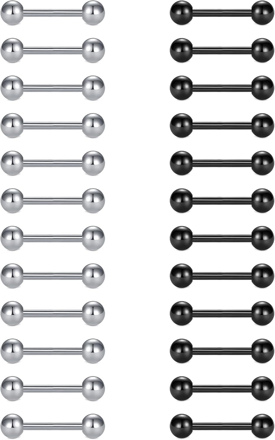 VCMART 12Mm-18Mm 14G Tongue Rings Nipple Straight Barbells Surgical Steel Body Piercing Jewelry