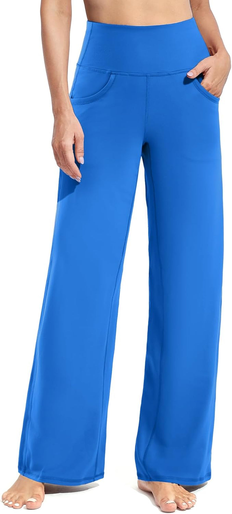 Promover Wide Leg Pants Woman Yoga Pants with Pockets Stretch Loose Casual Lounge Sweatpants Petite/Regular/Tall