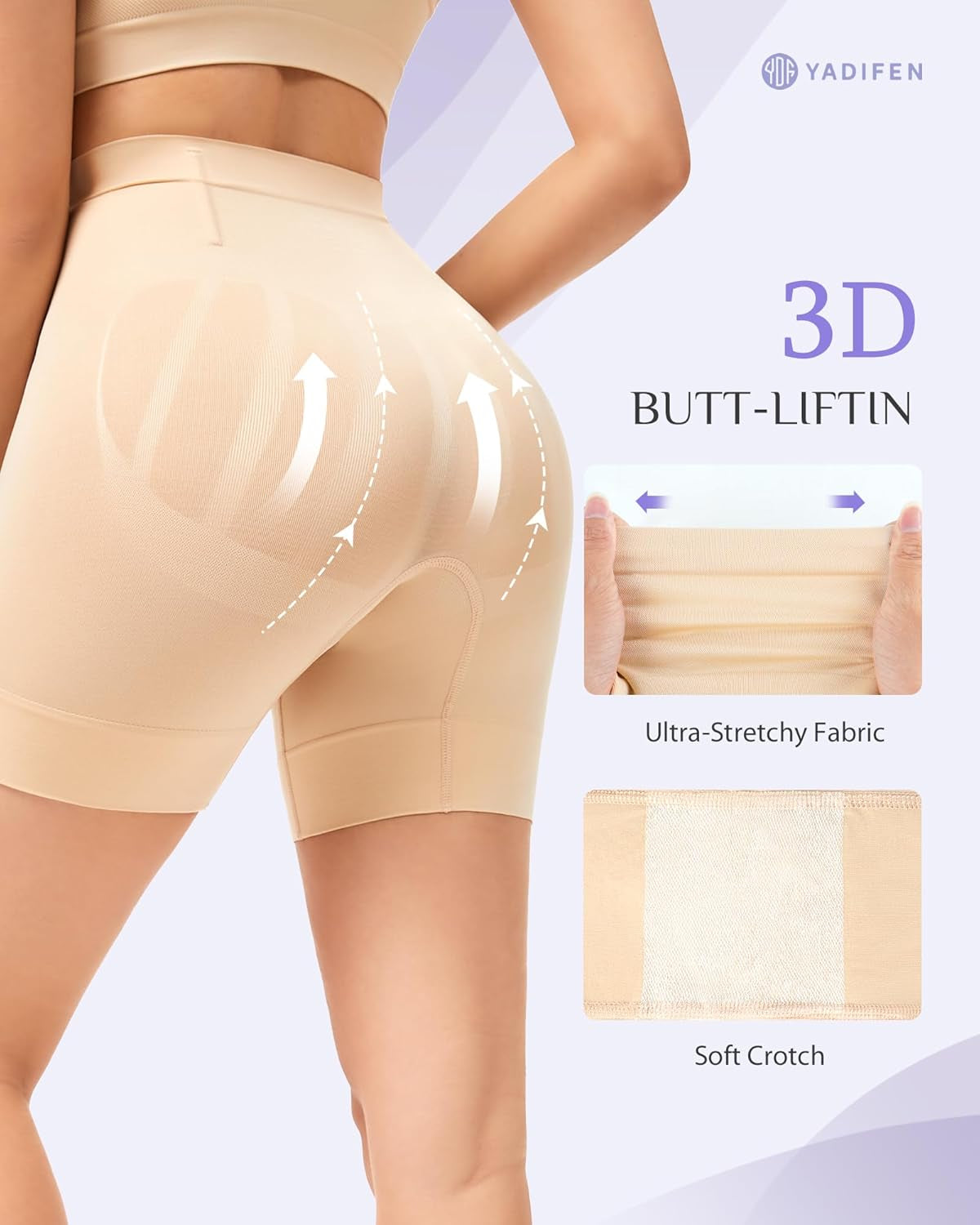 Butt lifting shapewear shorts seamless side view