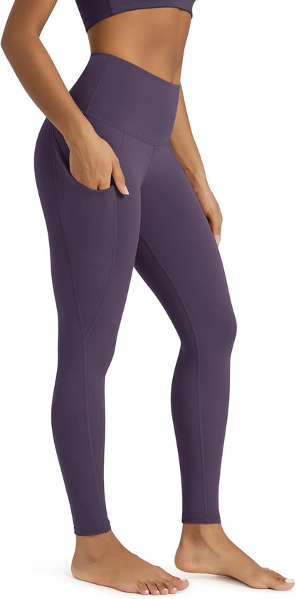 ODODOS Women'S High Waisted Yoga Leggings with Pockets, Tummy Control Non See through Workout Athletic Running Yoga Pants