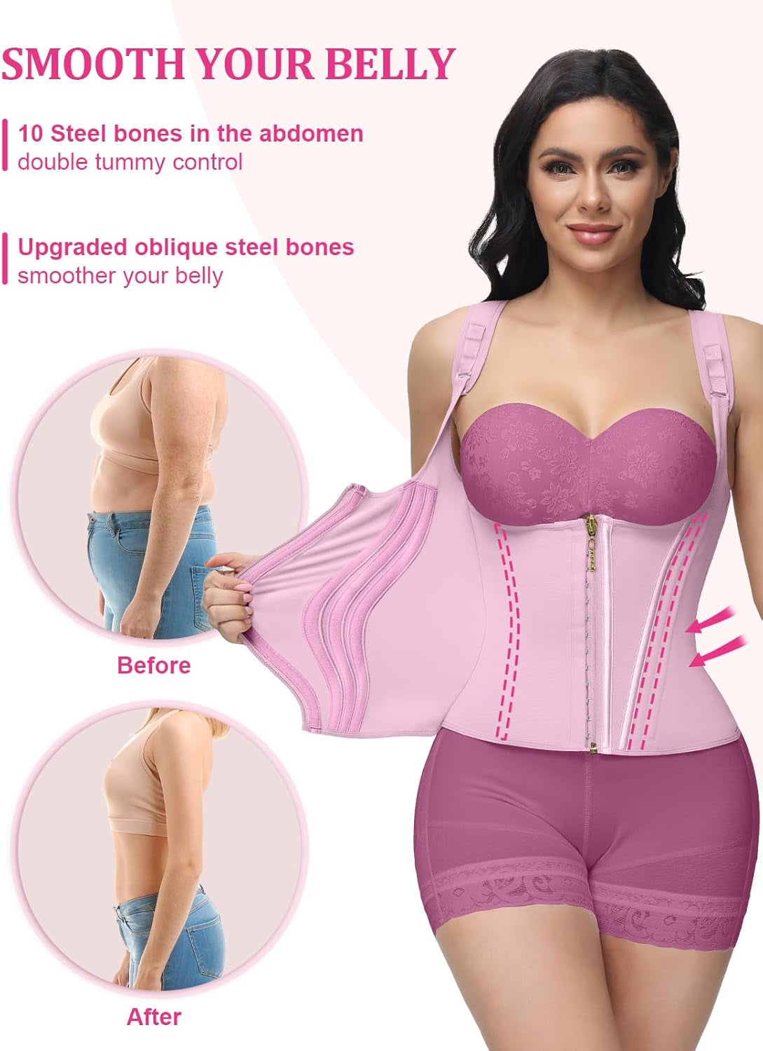 SHAPSHE body shaper front and back view on model