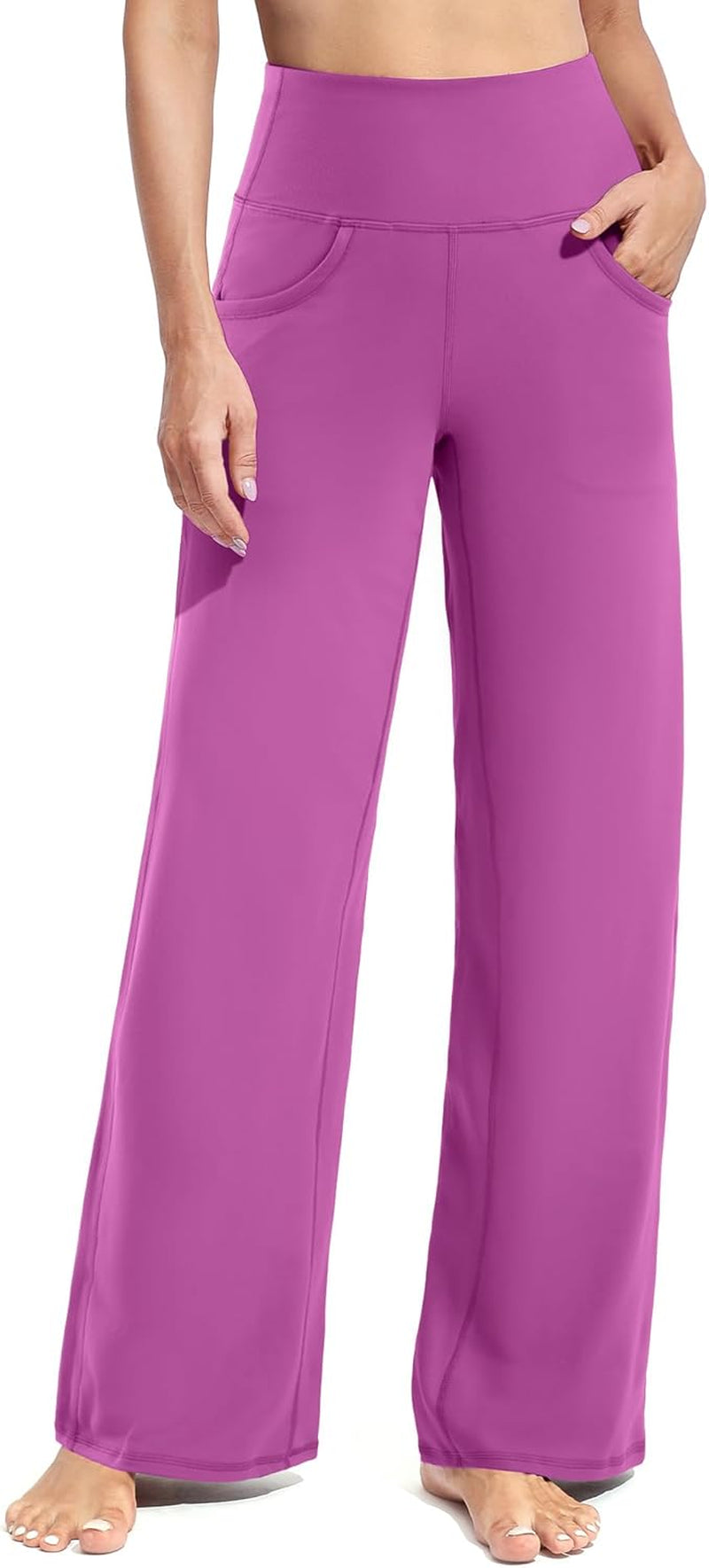 Promover Wide Leg Pants Woman Yoga Pants with Pockets Stretch Loose Casual Lounge Sweatpants Petite/Regular/Tall