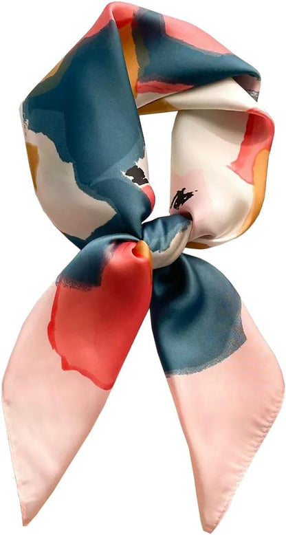 ANDANTINO 100% Mulberry Silk Square Scarf for Hair-25.6" X25.6'' Women Men Natural Silk Neckerchief Digital Printed Headscarf