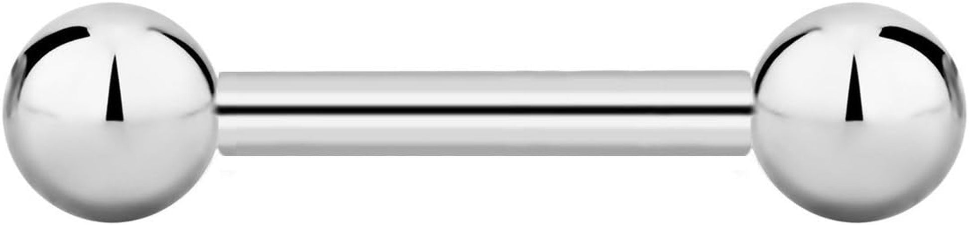 Forbidden Body Jewelry Nipple Barbell, Nipple Bars, Silver Nipplerings Piercing Surgical Steel 8G - 18G Straight Barbell Body Jewelry (Sold Individually)