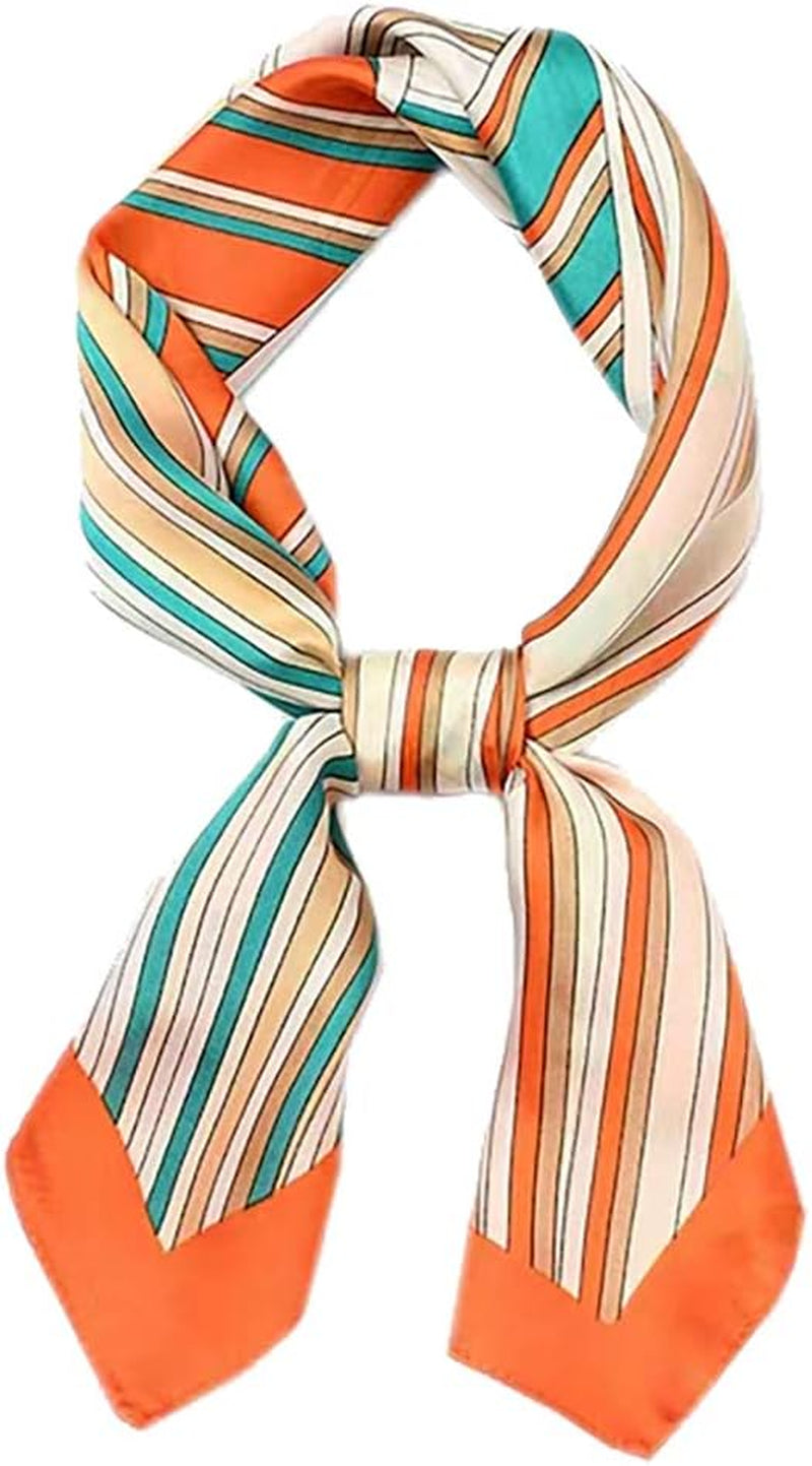 ANDANTINO 100% Mulberry Silk Scarf -21” Lightweight Square Neckerchief – Breathable Digital Printed Scarves with Gift Packed