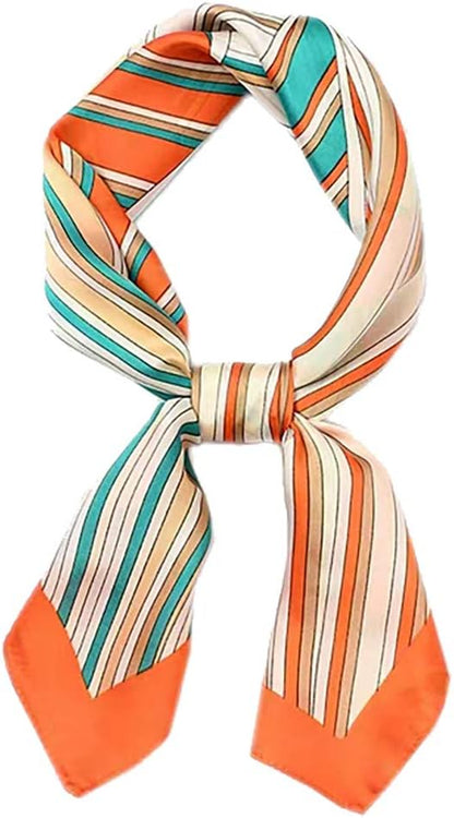 ANDANTINO 100% Mulberry Silk Scarf -21” Lightweight Square Neckerchief – Breathable Digital Printed Scarves with Gift Packed