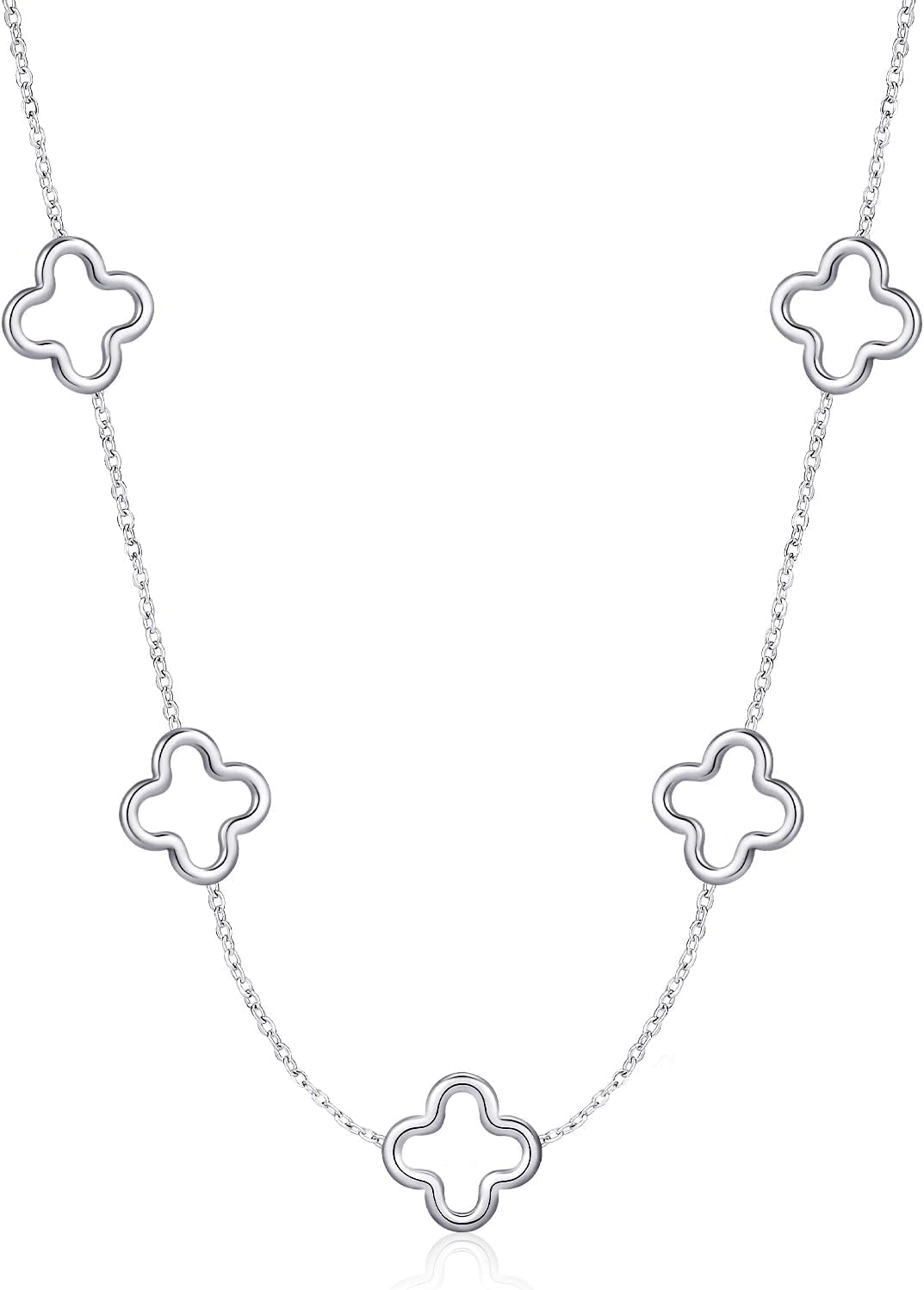 18K Gold Plated Four Leaf Clover Necklace Exquisite Gold Four Leaf Clover Necklace Stainless Steel Flower Lucky Pendant Dainty Jewelry Gifts