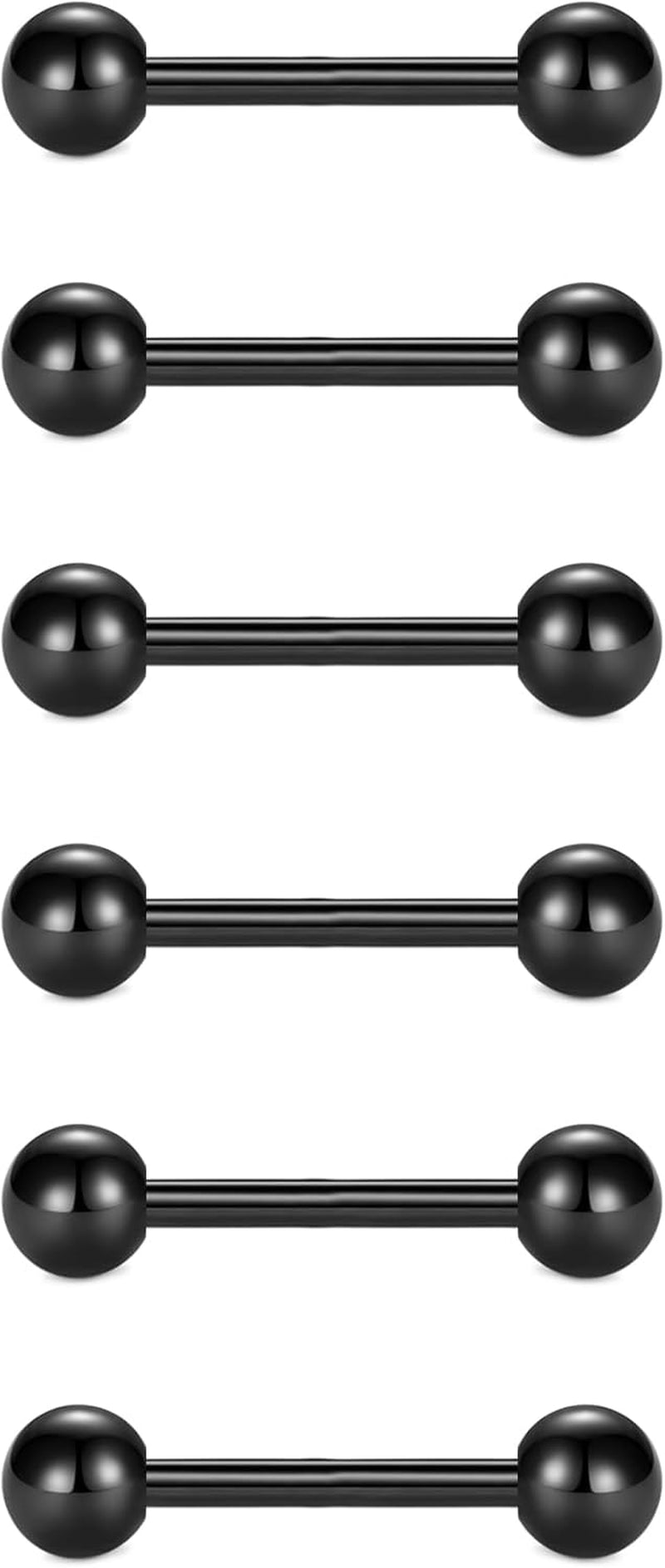 VCMART 12Mm-18Mm 14G Tongue Rings Nipple Straight Barbells Surgical Steel Body Piercing Jewelry