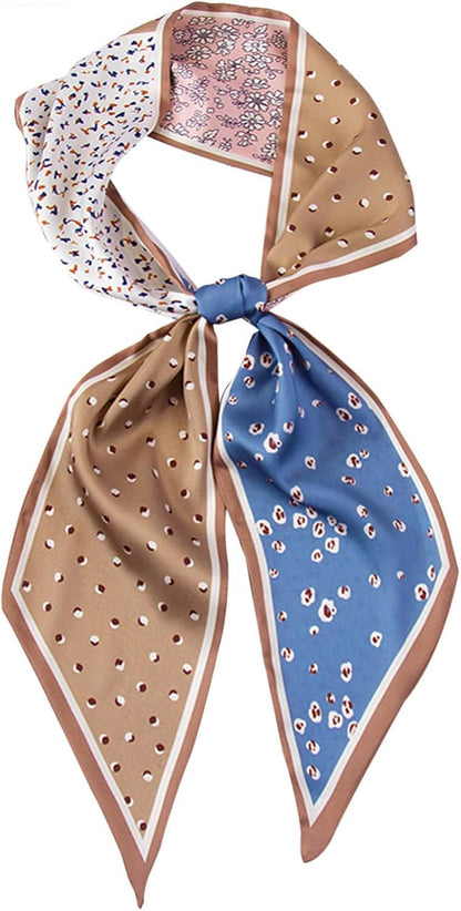 Head Scarf Hair Neck Scarves for Women Purse Bag Scarfs for Handbags Silky Long Thin Satin Headscarf Fashion