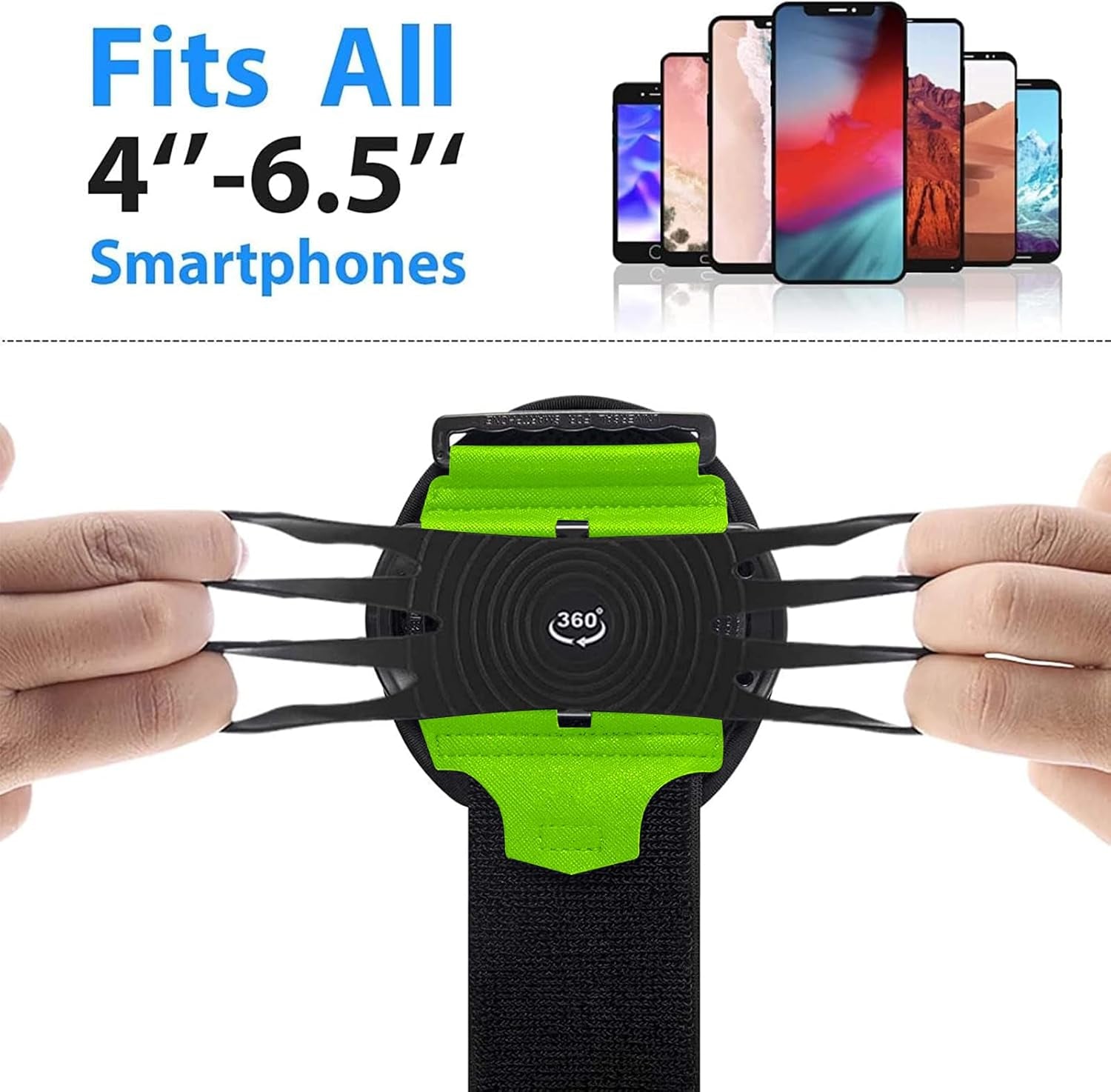 Close-up of detachable phone armband attachment system for runners