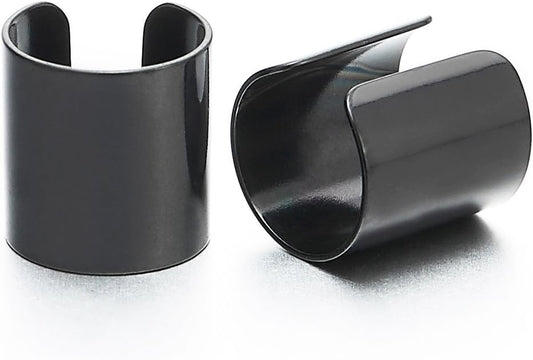 2Pcs Stainless Steel Ear Cuff Ear Clip Non-Piercing Clip on Earrings for Men and Women