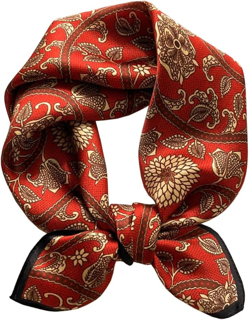 ANDANTINO 100% Mulberry Silk Square Scarf for Hair-25.6" X25.6'' Women Men Natural Silk Neckerchief Digital Printed Headscarf