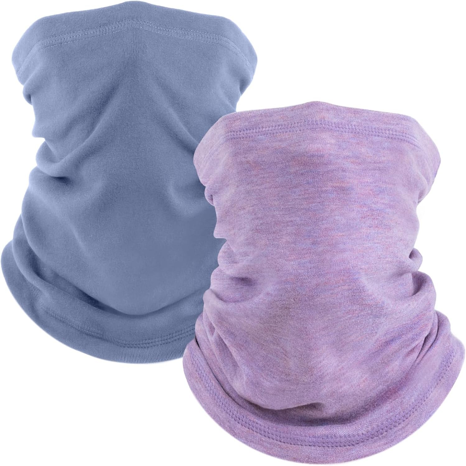 Fuinloth 2 Pack Winter Neck Gaiter, Fleece Warmer Scarf Cold Weather Face Mask Cover for Men/Women