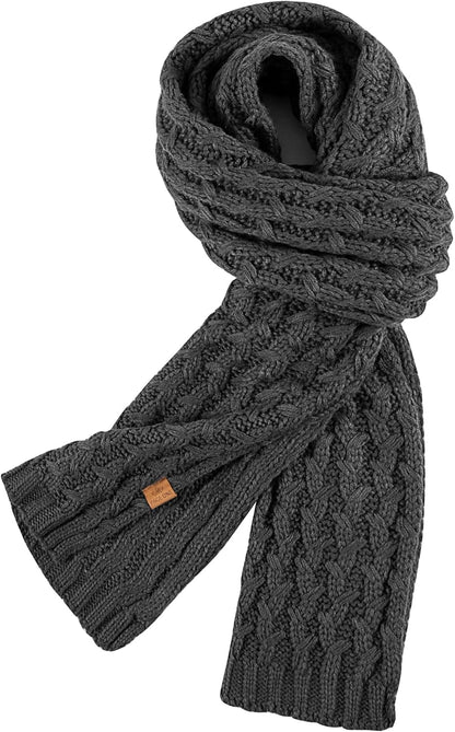 PAGE ONE Women'S Ribbed Knit Scarf Winter Warm Long Big Wrap Cashmere Wool Thick Large Chunky Scarf for Women