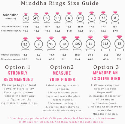 MINDDHA 14K Gold Plated Cubic Zirconia Rings- Love Heart Infinity Eternity Band for Women- Wedding Rings- 2Mm Band Size 4-12